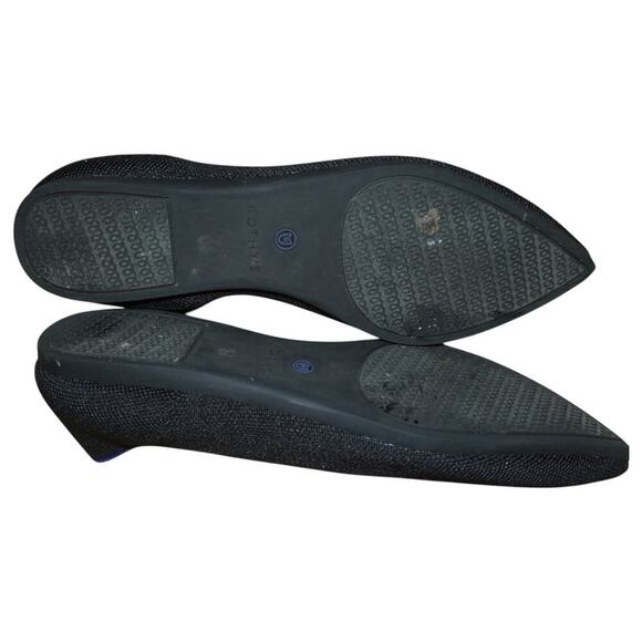 Rothy’s The Point Black Knit Flats Women’s Size 7.5 Blue Trim Sustainable - Picture 10 of 10